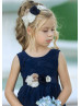 Lace Ankle Length V Back Flower Girl Dress